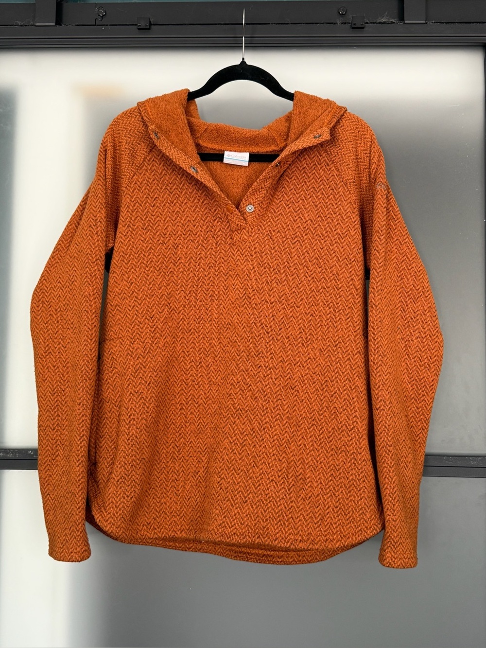 Columbia Women's Burnt Orange V-Neck Hooded Sweater